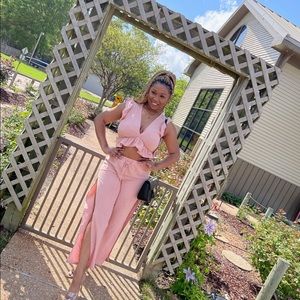 Two piece linen pants and top set!